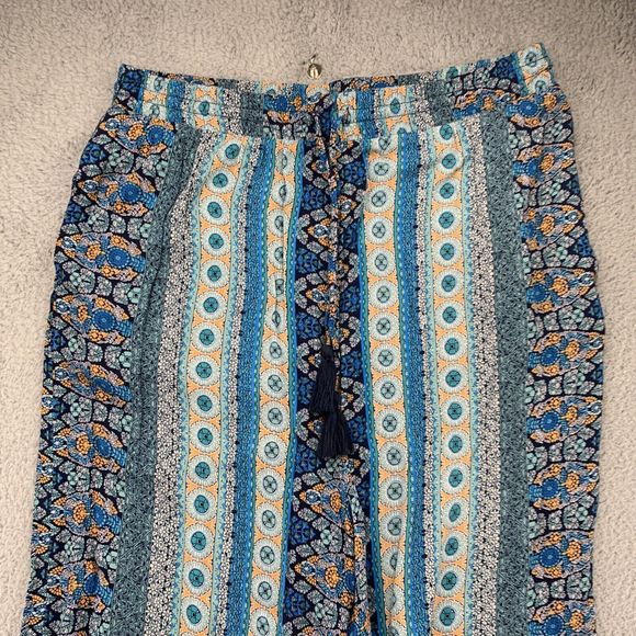 Knox Rose Women XXL Boho Pull On Pants Floral Wide Leg Bohemian Hippy Festival - Picture 2 of 16